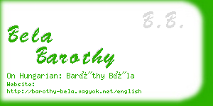 bela barothy business card